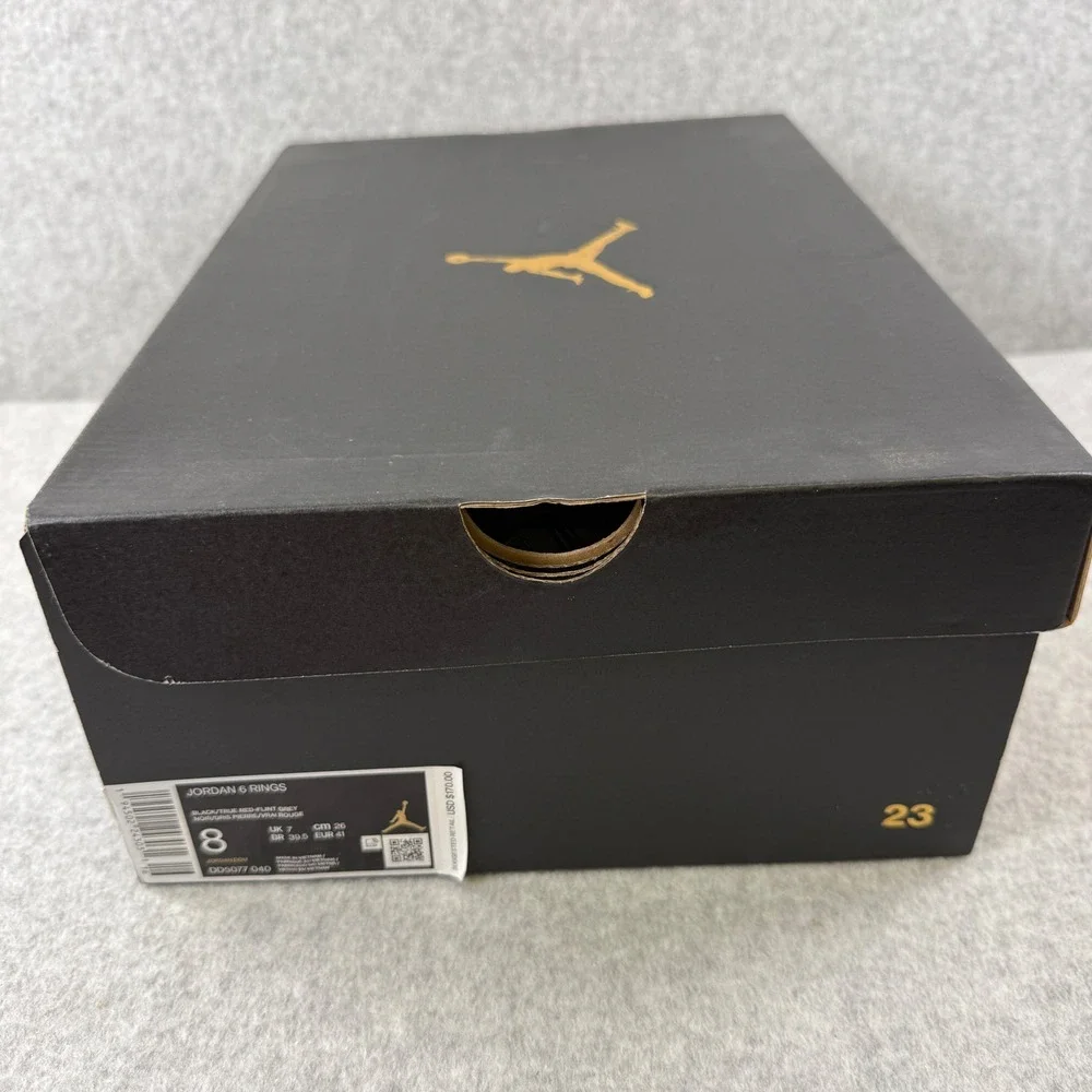 Nike Air Jordan 6 Rings Black Aqua Grey Mens Sneakers‎ Size 8 DD5077-040